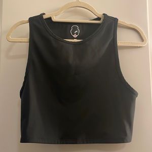 Alice + Olivia black scuba crop tank size L